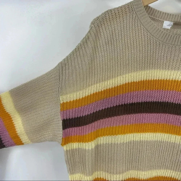 All in  Favor Striped Dolman Sleeve Sweater - Picture 4 of 10